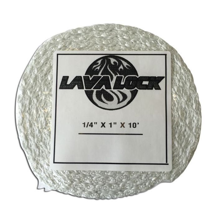 LavaLock® 1 x 1/4 x 10 ft Fiberglass Self Stick gasket, 1000F