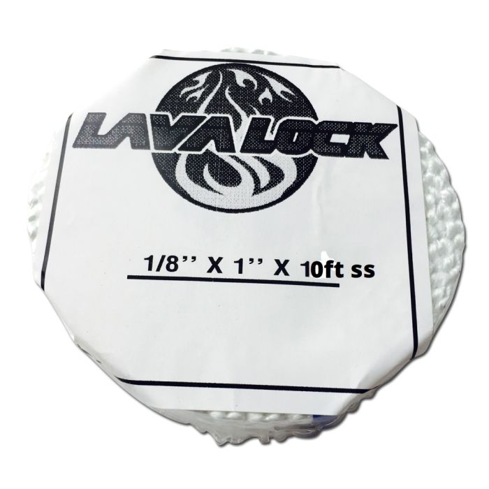 LavaLock® 1 x 1/8 x 10 ft Fiberglass Self Stick gasket, 1000F